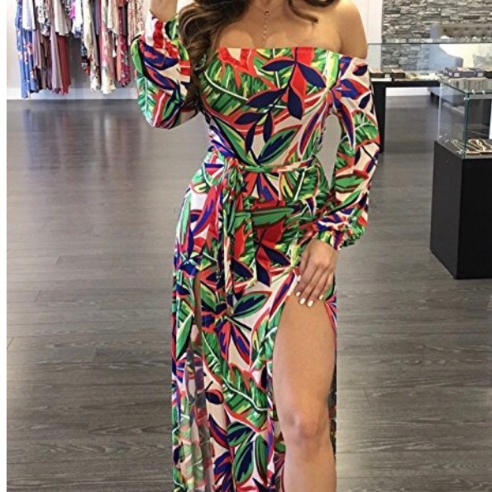 Floral Romper Split Maxi Dress with Shorts